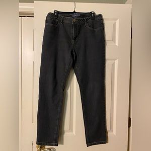 Black Baccini jeans. Straight leg, size 12.